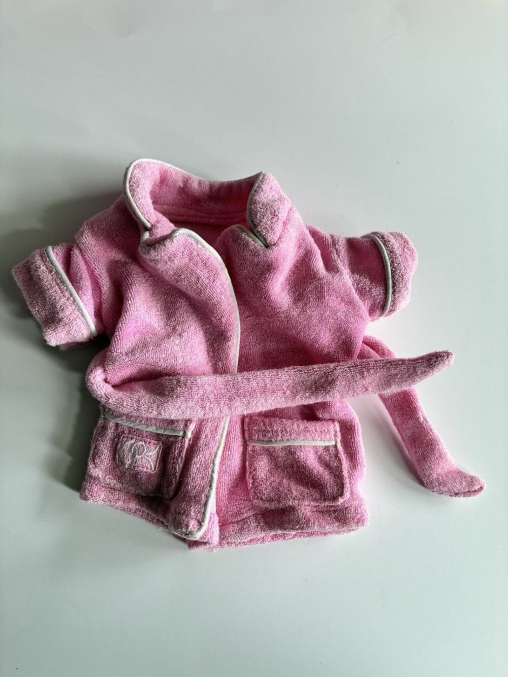 Vintage Cabbage Patch Kids Pink Terry Cloth Bath Robe CPK Doll Outfit